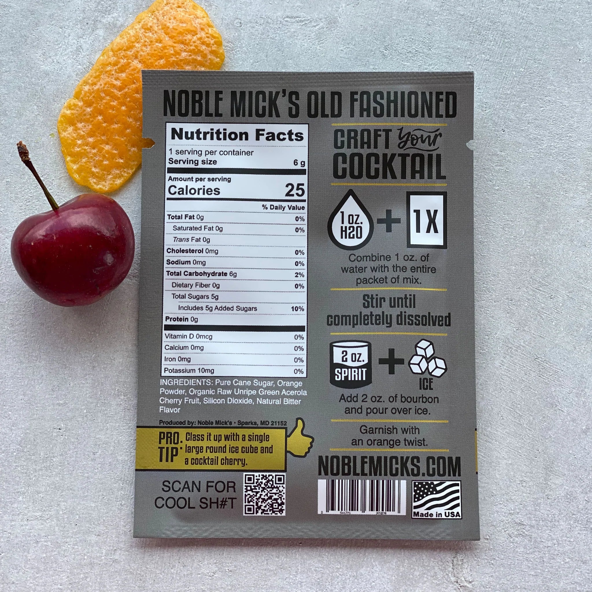 Old Fashioned Single Serve Cocktail Mix