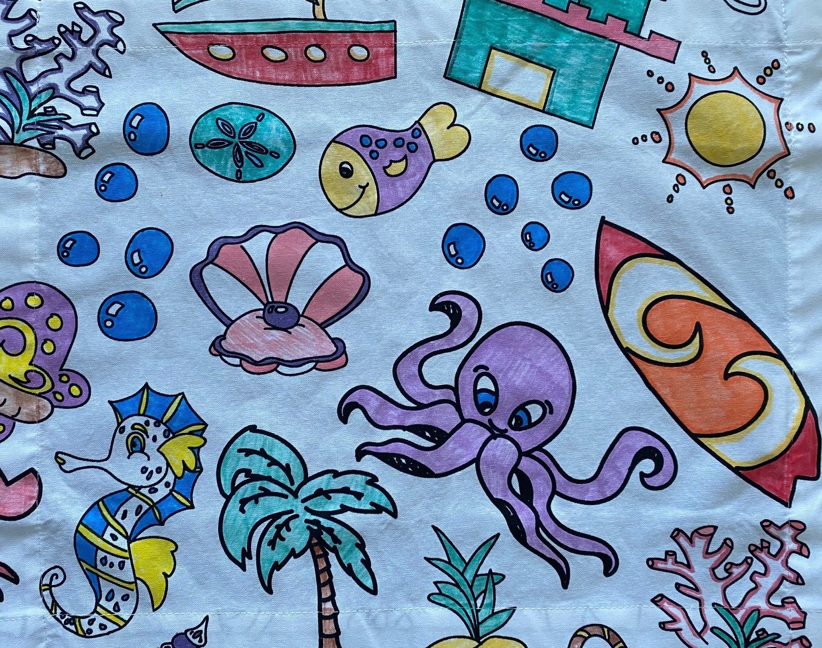 Oceantime Coloring Tablecloth