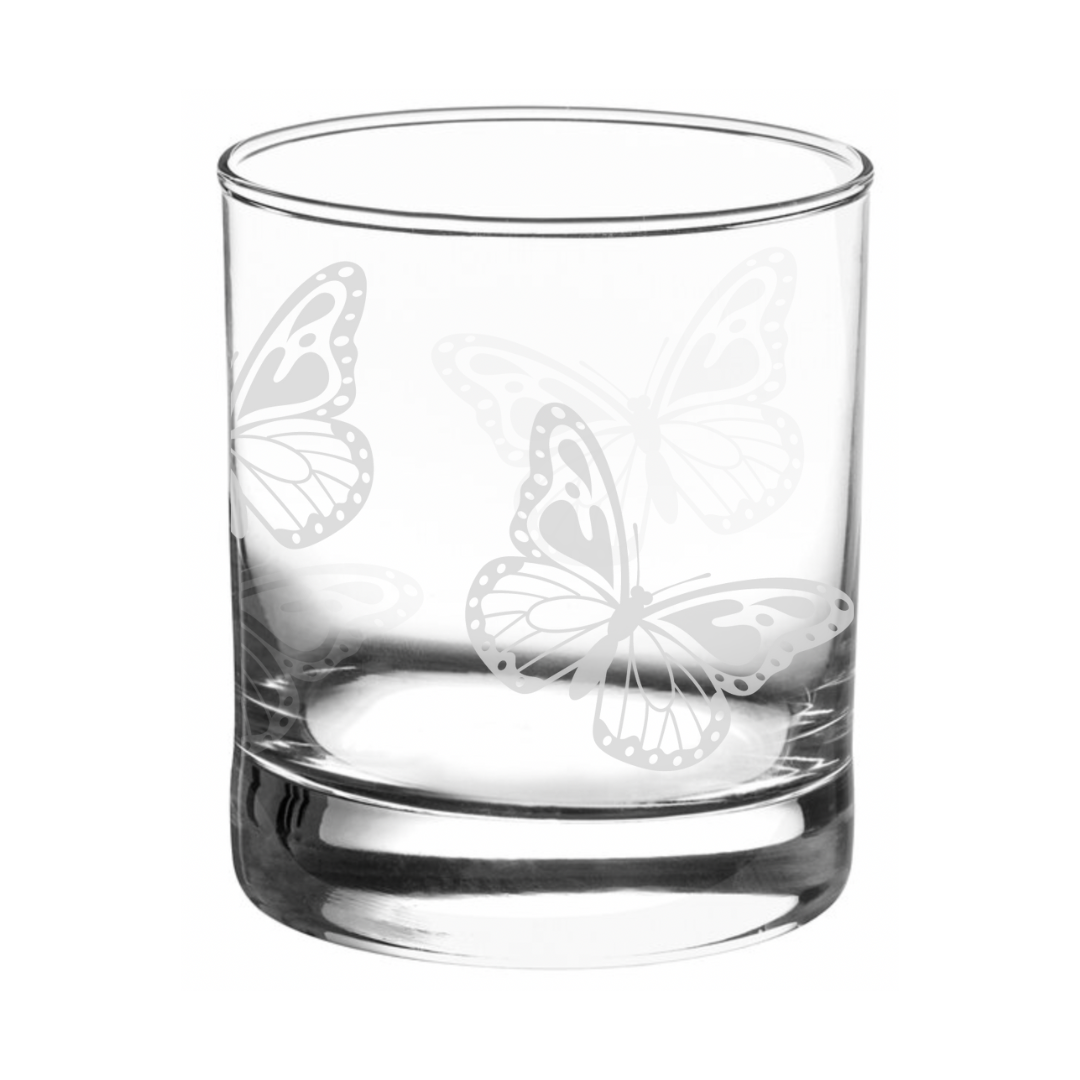 Butterfly Rocks Glass