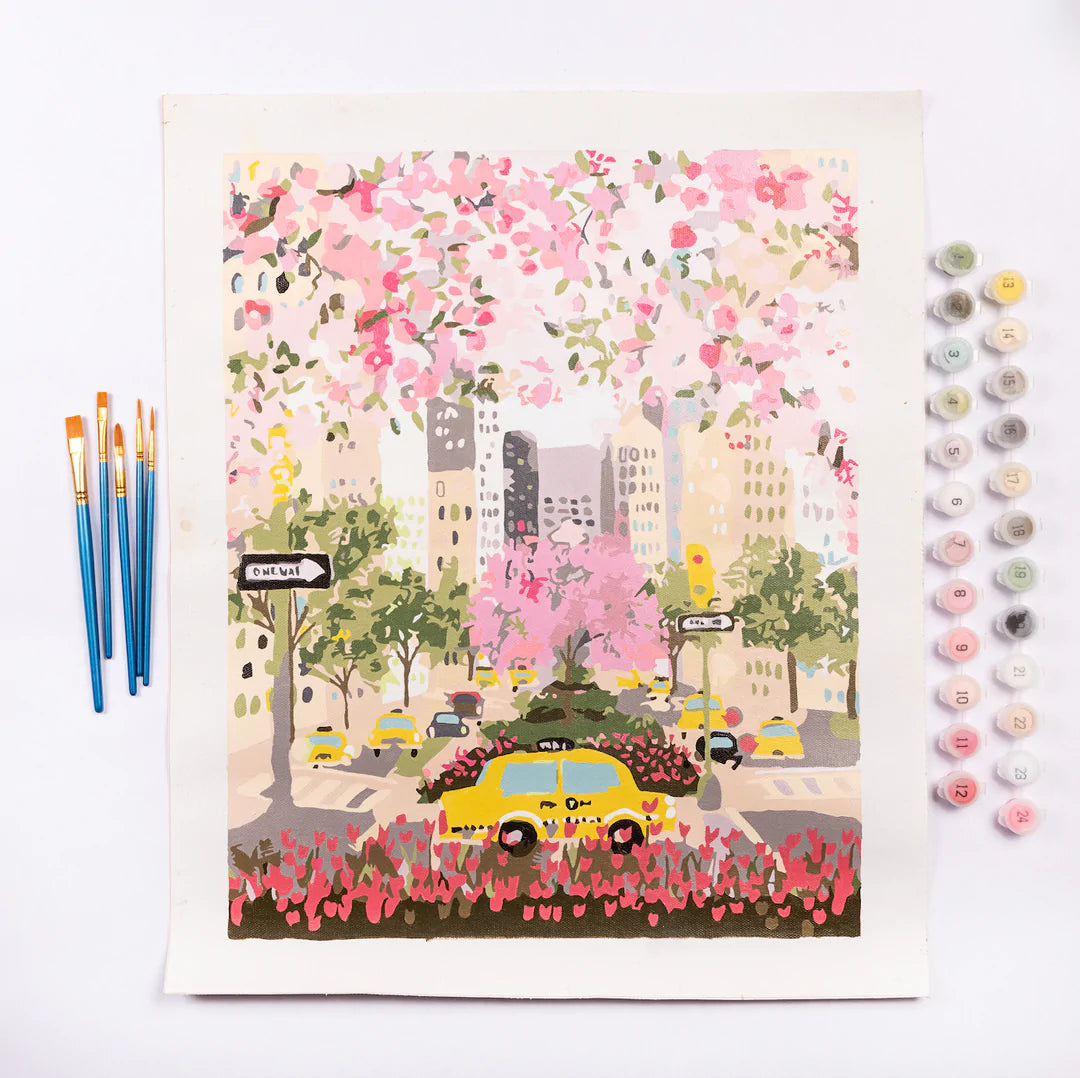 Park Avenue Spring by Joy Laforme Paint by Numbers Deluxe