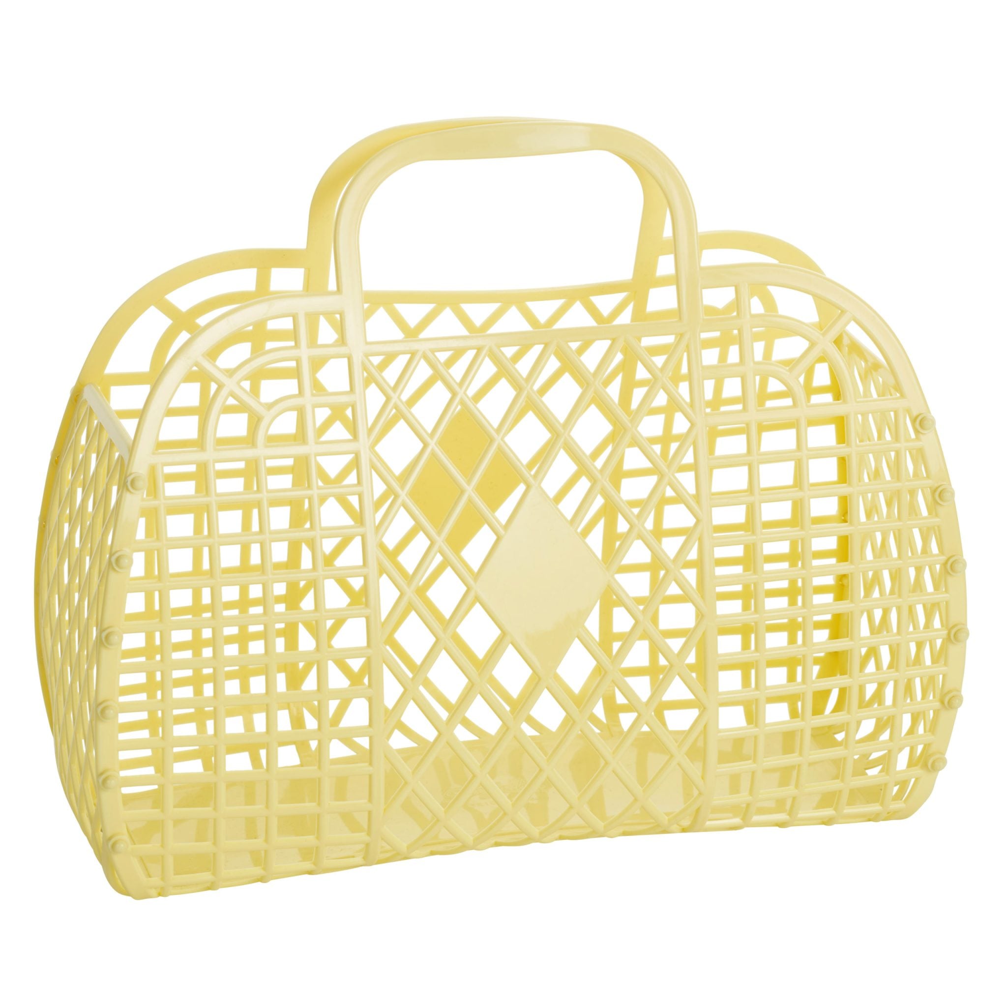 Retro Basket - Large Yellow